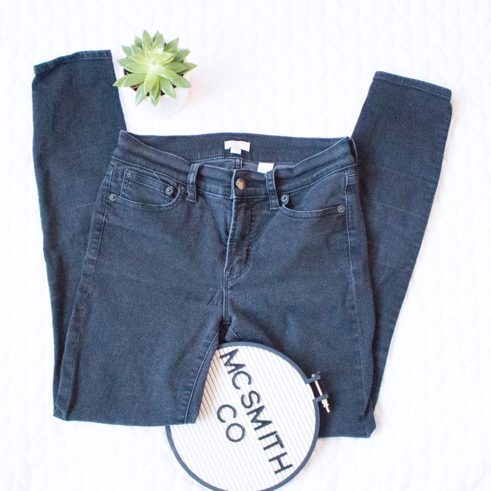J. Crew | Stretch Black High Waisted Skinny Jeans
